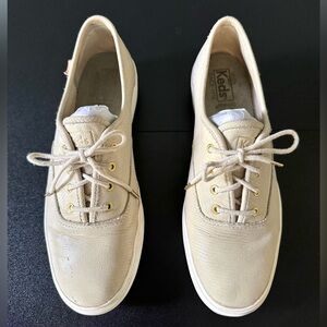 Keds Women's Cream Snakeskin Sneakers 9